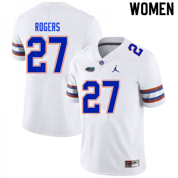 Women #27 Jahari Rogers Florida Gators College Football Jerseys White